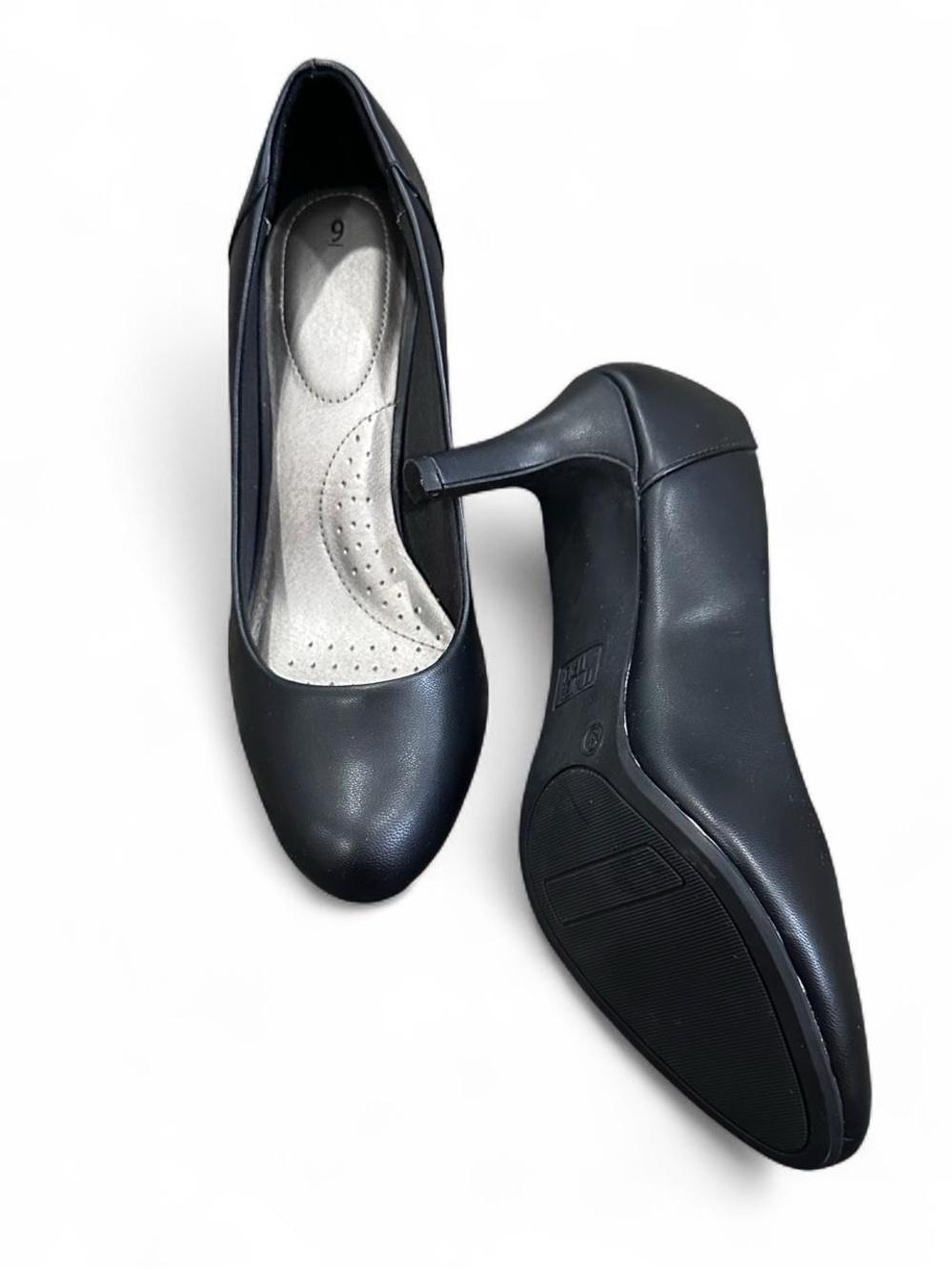 Classic Women's Black Faux Leather Heels